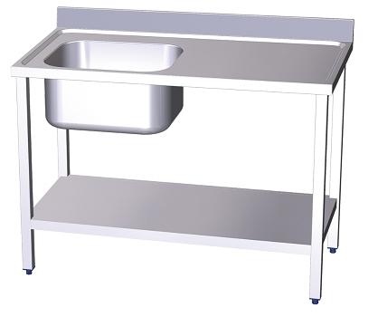 MESA CHEF CUBA SX INOX GRANITA PREPARACION CON PETO CON ESTANTE 200*60*85