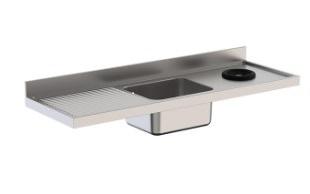 ENCIMERA CUBA CENTRAL INOX C/DESBARASE DX 180*60*35