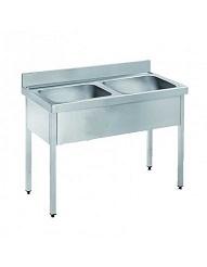 FREGADERO 2CUBAS INOX GRANITA S/ESTANTE 100*70*85