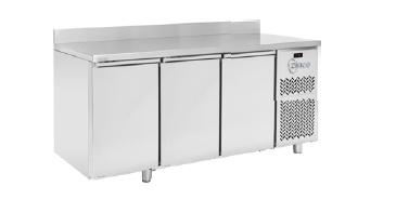 MCB703 0/10ºC C/PETO BAJO MOSTRADOR 3 PUERTAS 70 GN 1/1 GREEN ZINCO